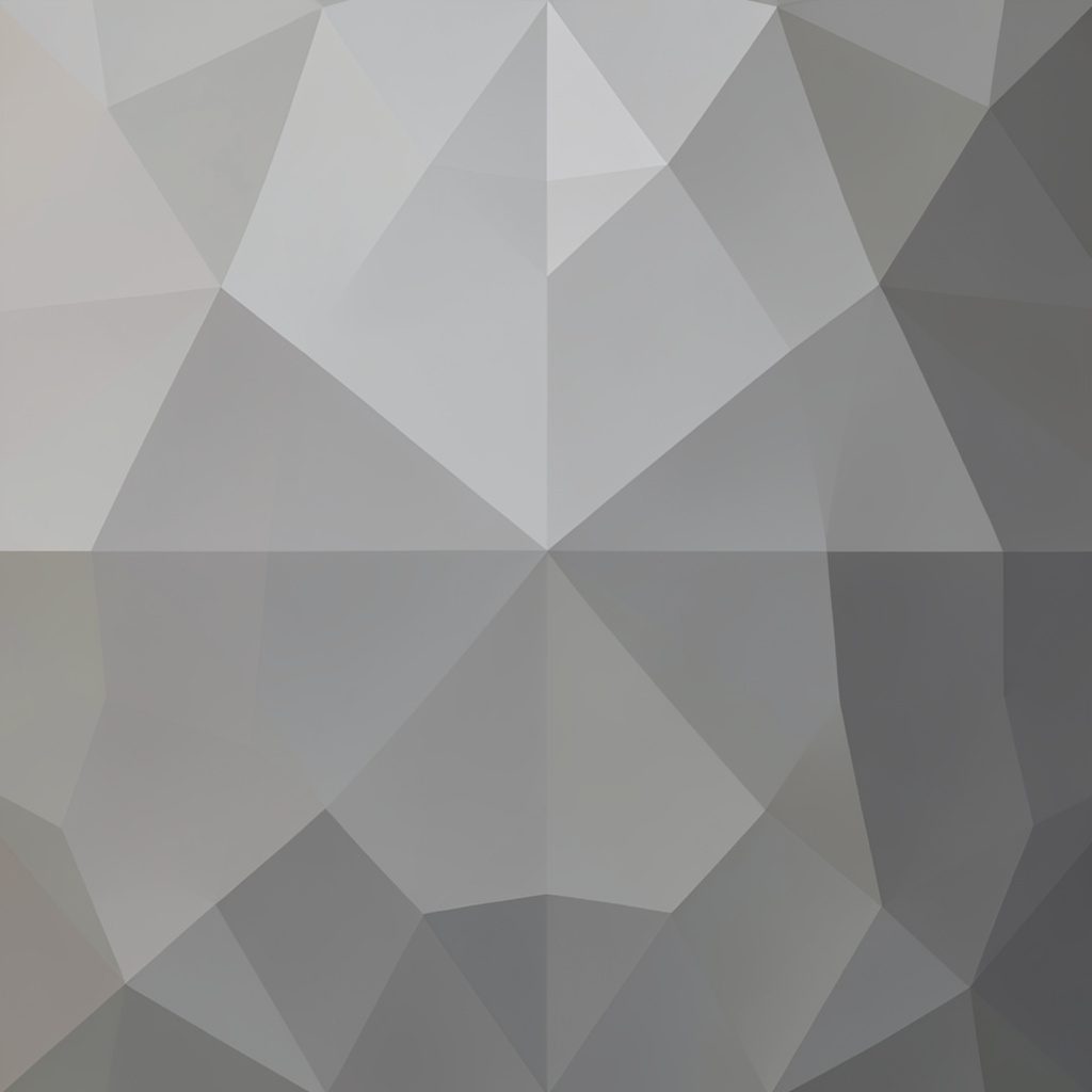 Composición geométrica de baja poli en tonos azul profundo y naranja cálido, con formas facetadas que sugieren un entorno lúdico y envolvente.